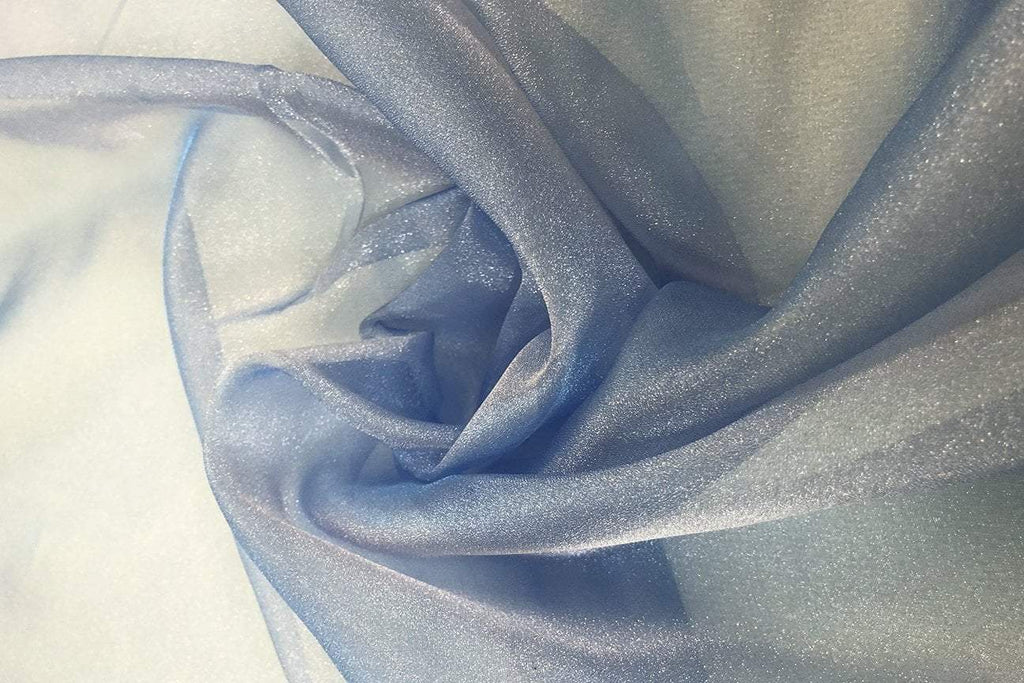 Rianbow Fabrics PCO: Steel Blue Plain Crystal Organza # 29 Plain Crystal Organza