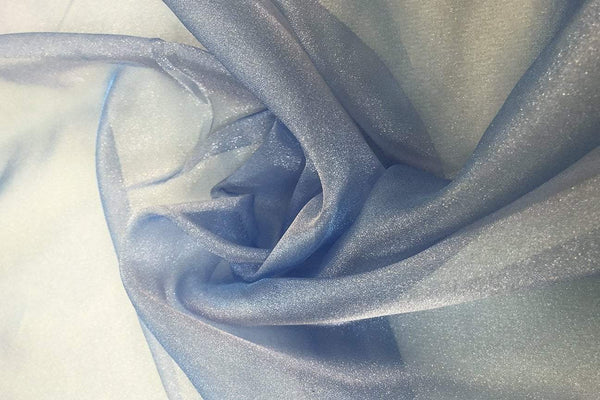 Rianbow Fabrics PCO: Steel Blue Plain Crystal Organza # 29 Plain Crystal Organza