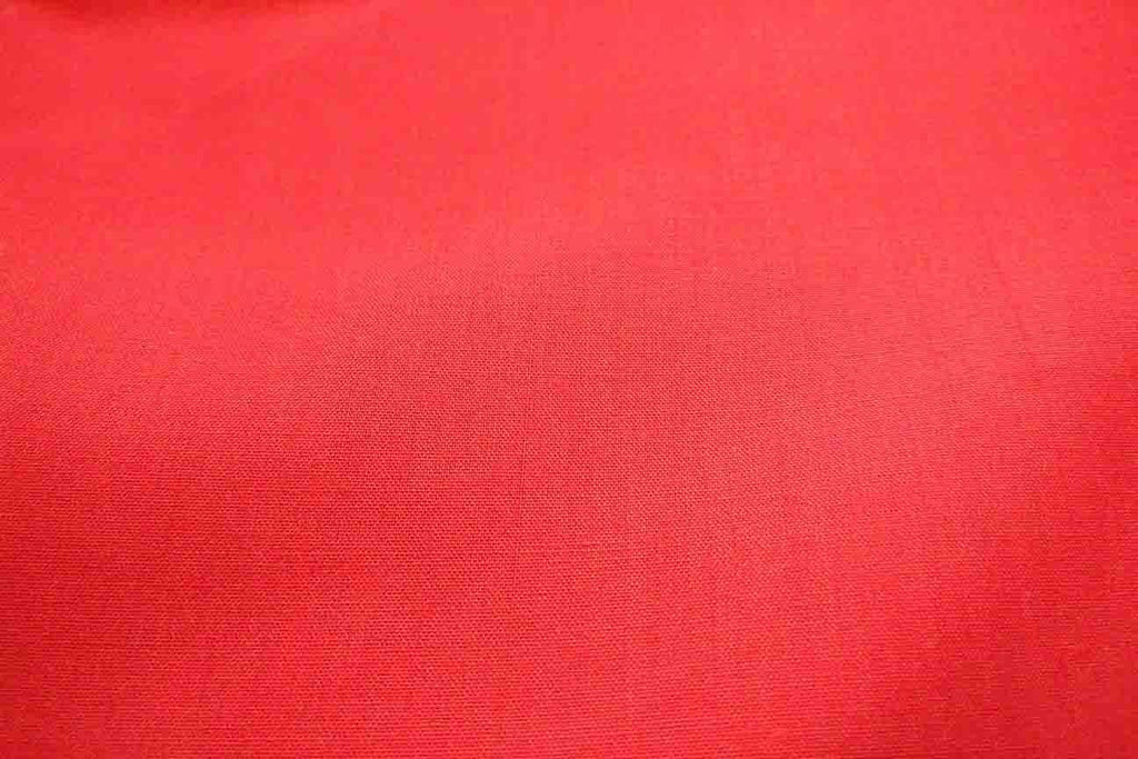 Rainbow Fabrics PCP1: Vivid Red Poly Cotton Poplin Green Fabric