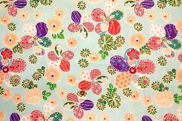 Rainbow Fabrics PCP2: Rainbow Patch Flowers Printed Cotton