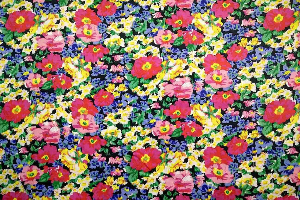 Rainbow Fabrics PCP2: Red Floral Abstract Printed Cotton Poplin