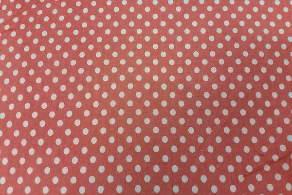 Rainbow Fabrics PCP2:  White Oval Dots on Pink Printed Cotton