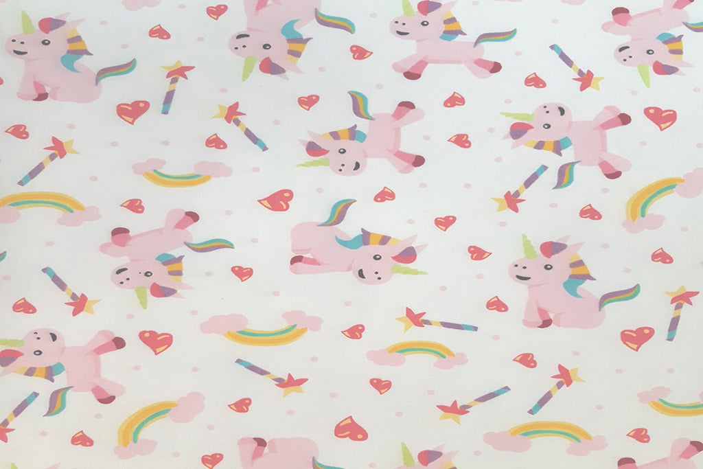 Rainbow Fabrics Pink Unicorn Patchwork / Craft Fabric Red Craft Fabric