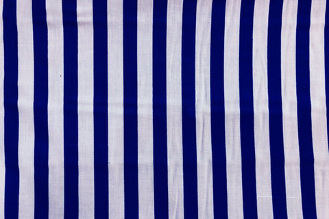 PP: Blue and White Stripes Printed Poly Cotton Poplin