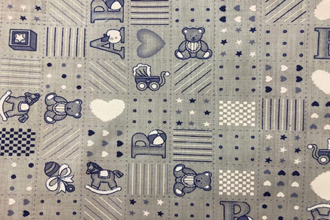 PP: Blue Nursery Printed Poly Cotton Poplin