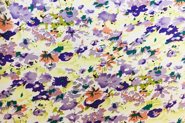 Rainbow Fabrics PTC: Lavender Mist Floral Printed Chiffon Price per meter