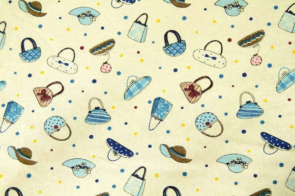 Rainbow Fabrics Purses and Bonnets with Dots Patchwork / Craft Fabric Yellow Craft Fabric