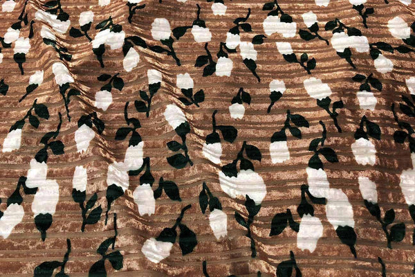 Rainbow Fabrics PV: Tulip on Brown Deluxe Stretch Printed Velvet
