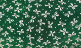 Rainbow Fabrics Ribbon on Christmas Green Fleece