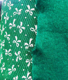 Rainbow Fabrics Ribbon on Christmas Green Fleece