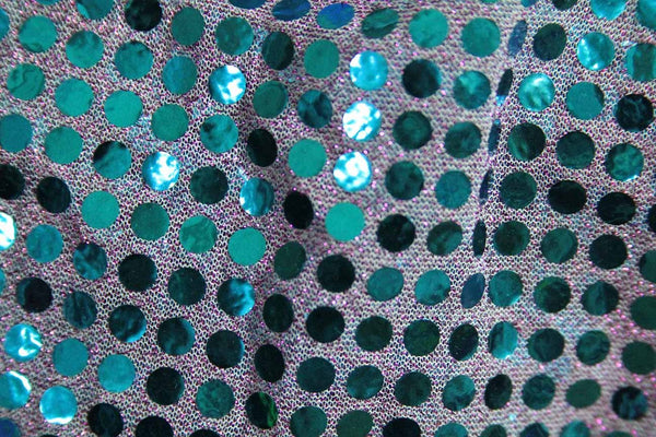 Rainbow Fabrics RS: Blue Sequin on Purple Purple Fabric