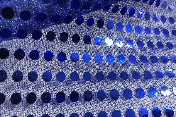 Rainbow Fabrics RS: Blue Sequin on Royal Blue Black Fabric