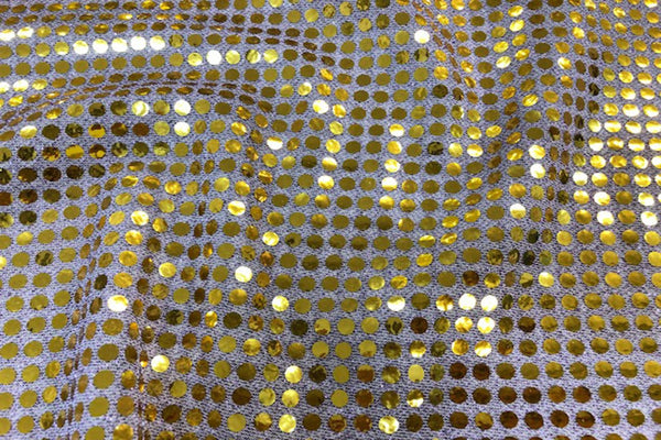 Rainbow Fabrics RS: Gold Sequin on Lavender Black Fabric