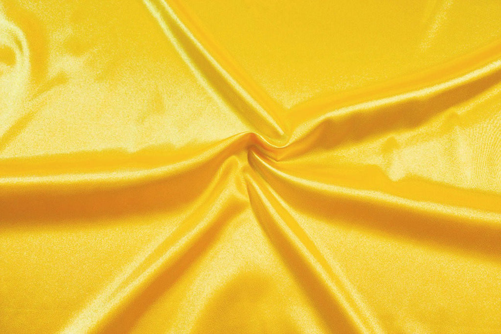 Rainbow Fabrics SA: Gold Yellow Stretch Satin White Fabric