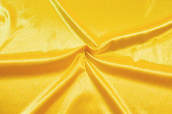 Rainbow Fabrics SA: Gold Yellow Stretch Satin White Fabric