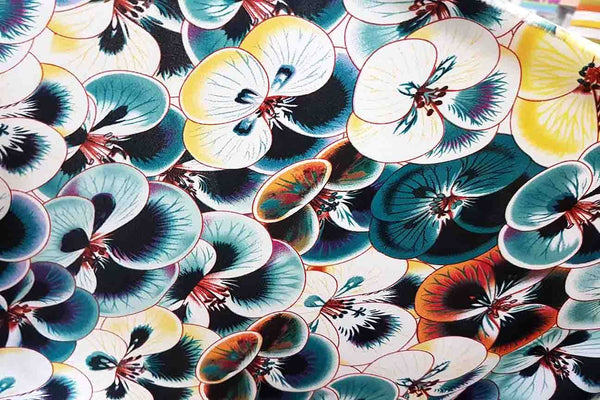 Rainbow Fabrics SS#1: Flower Cloud #1 Stretch Silk Satin Stretch Silk Satin