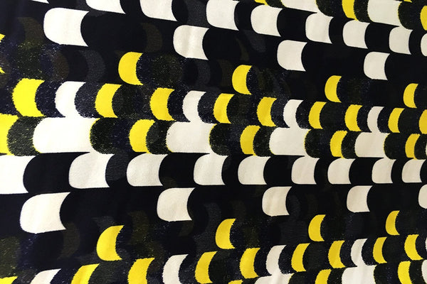 Rainbow Fabrics SS#1: Yellow – White – Black Stretch Silk Satin Stretch Silk Satin