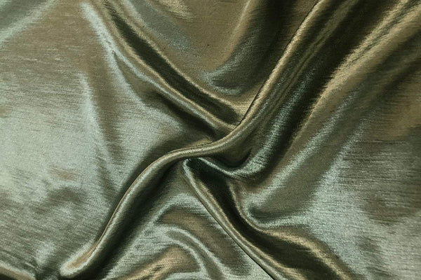 Rainbow Fabrics SS: Dark Moss Green Satin Shantung Price per meter