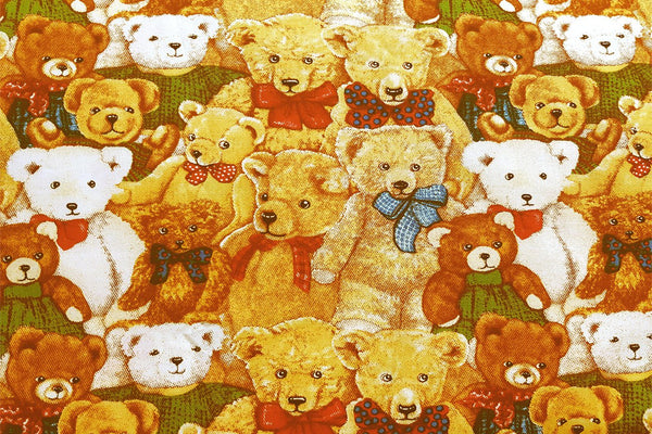 Rainbow Fabrics Teddy Bear Patchwork / Craft Fabric Blue Craft Fabric