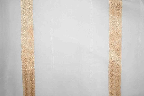 Rainbow Fabrics VC: Gold Stripes Voile Curtain Fabric