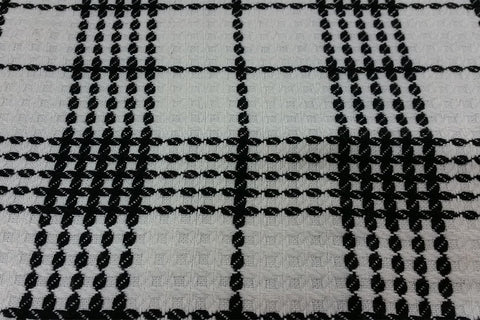 WF: Black on White Tartan Wool
