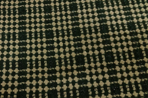 WF: Glitter String on Black and Light Brown Check Tartan Wool