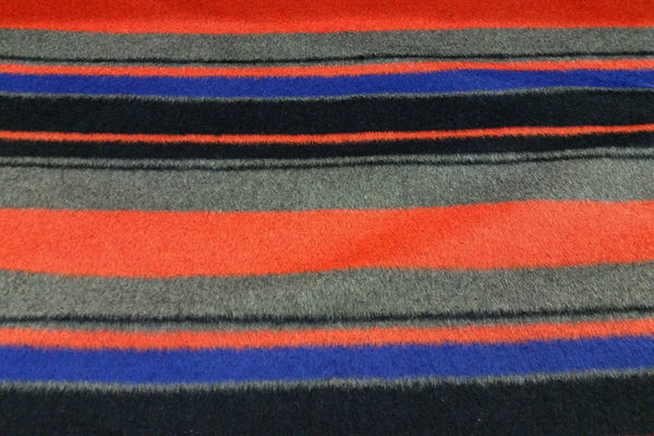 Rainbow Fabrics WF: Mixed Hot Colored Stripe Wool
