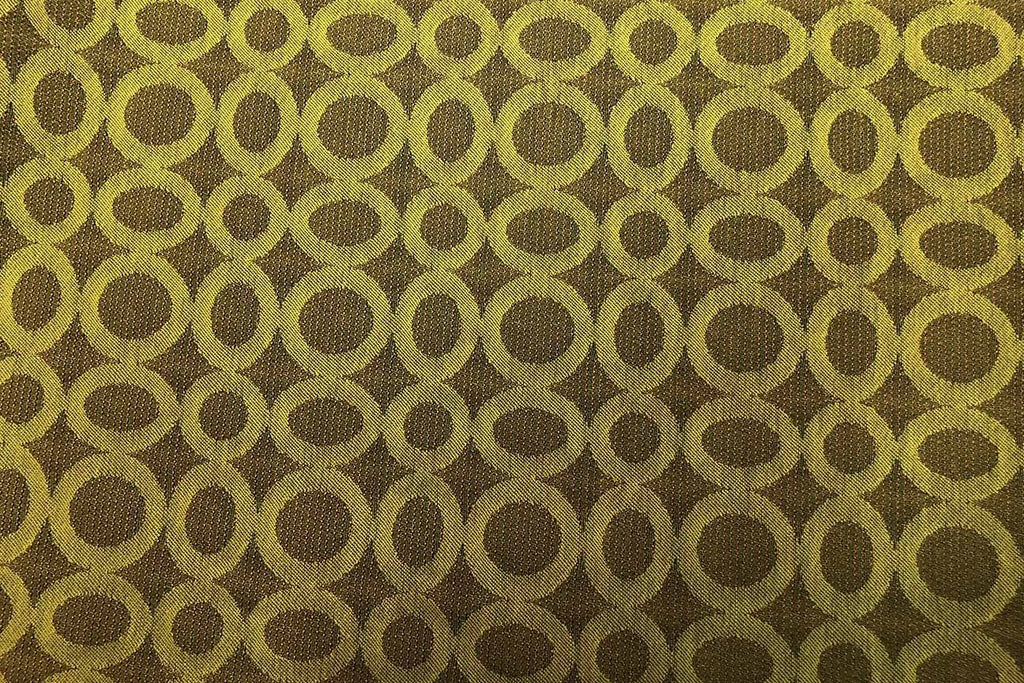 Rainbow Fabrics WU: Lime Circles Marigold Waterproof Upholstery - 16