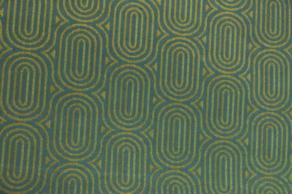 Rainbow Fabrics WU:Teal Oval Waterproof Upholstery - 61