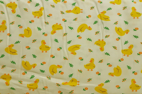 Rainbow Fabrics Yellow Ducks On Light Yellow Patchwork / Craft Fabric Blue Craft Fabric